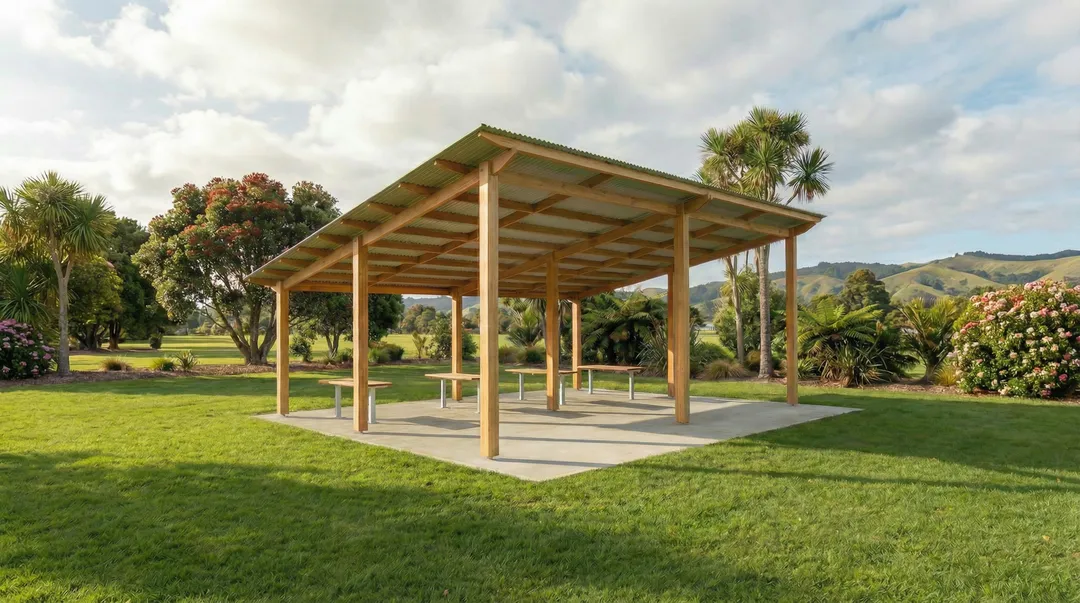 8m x 10m Park Shelter Landscape a